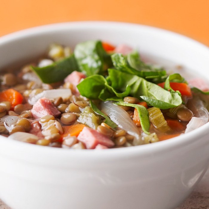 Lentil soup with ham hock recipe