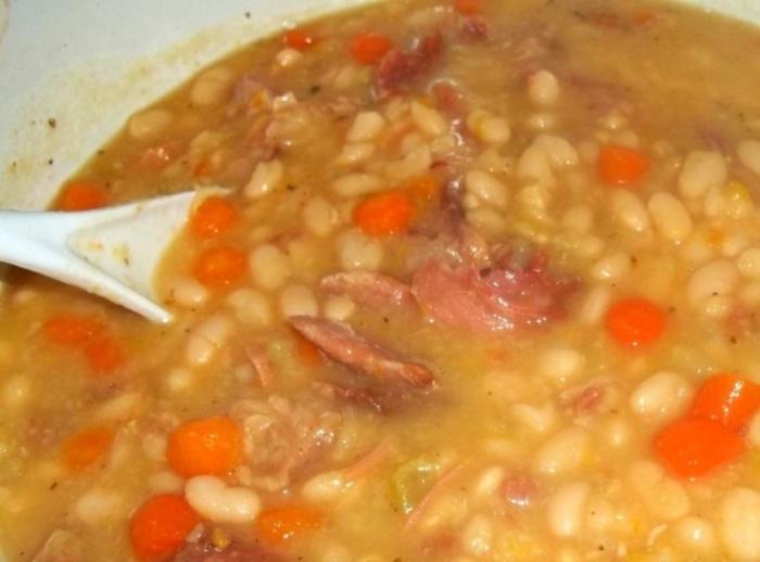 Soup ham bean navy crockpot crock hearty goulash sweetpeaskitchen